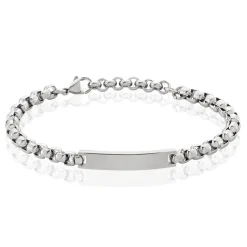 Histoire d'Or Bracelet Identite Acier Blanc Doryan* Bracelets|Gourmettes