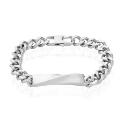 Histoire d'Or Bracelet Identitée Alfons Acier Blanc* Bracelets|Gourmettes