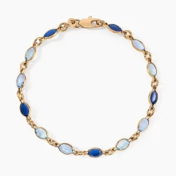 Histoire d'Or Bracelet Ilvaae Plaqué Or Jaune Pierre De Synthese plaqué or jaune pierre bleu