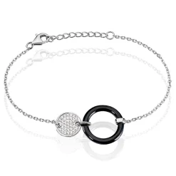 Histoire d'Or Bracelet Issara Argent Blanc Céramique Et Oxyde De Zirconium* Bracelets|Bracelets Fantaisie
