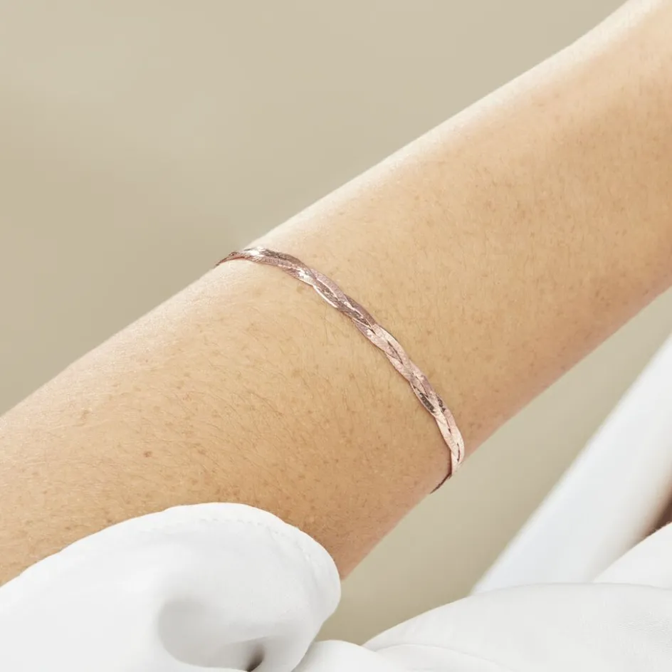 Histoire d'Or Bracelet Jasmin Tresse Or Rose* Bracelets|Bracelets Maille