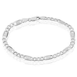 Histoire d'Or Bracelet Jeremi Maille Alternee 1/3 Et Plaquettes Argent Blanc* Bracelets|Bracelets Fantaisie