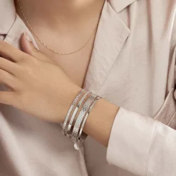 Histoire d'Or Bracelet Jonc Abram acier blanc