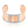 IMAGINE Bracelet Jonc Acier Blanc Strass* Bracelets|Bracelets Fantaisie