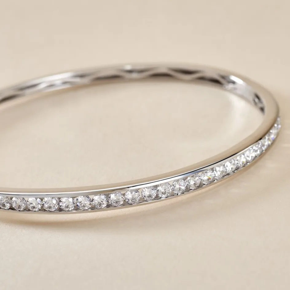 Histoire d'Or Bracelet Jonc Alane Or Blanc Oxyde De Zirconium* Bracelets|Bracelets Joncs