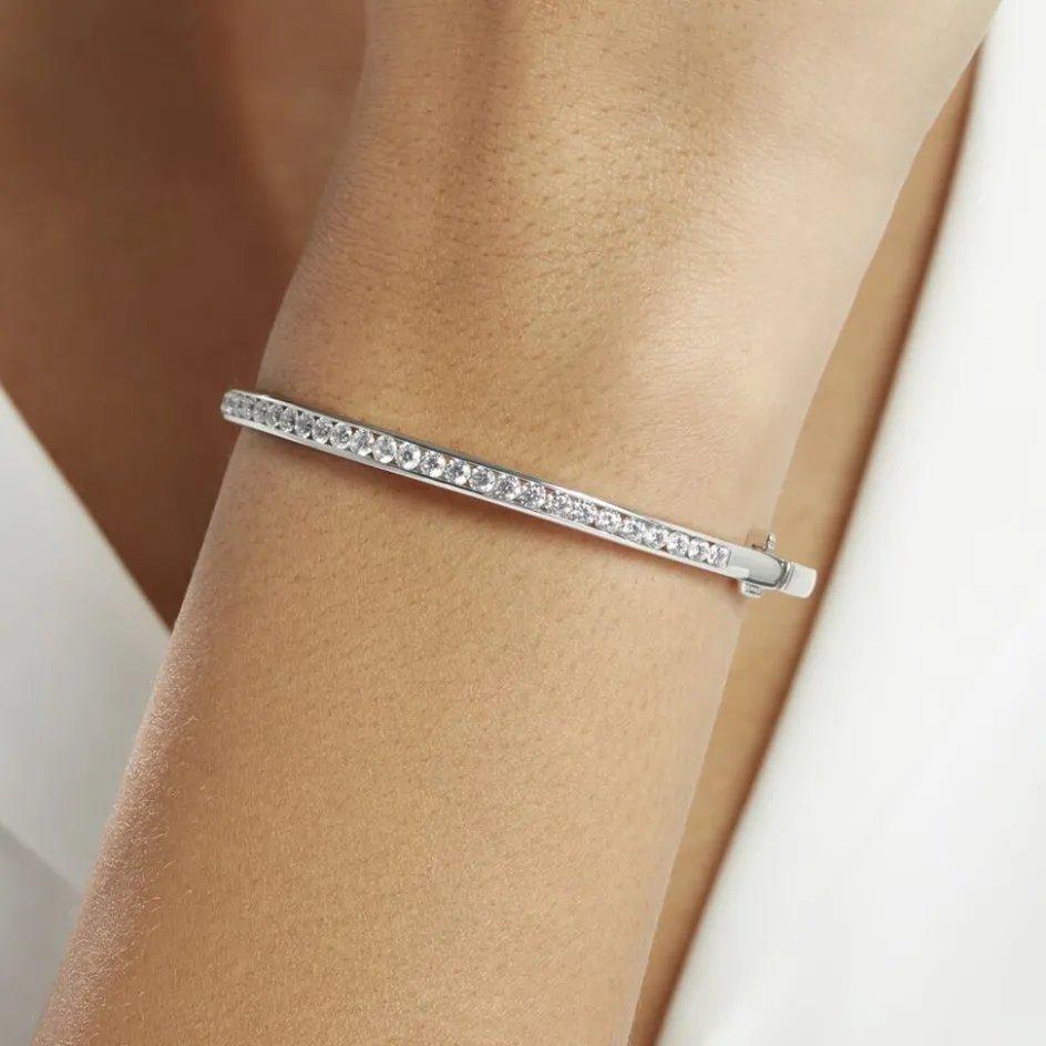 Histoire d'Or Bracelet Jonc Alane Or Blanc Oxyde De Zirconium* Bracelets|Bracelets Joncs
