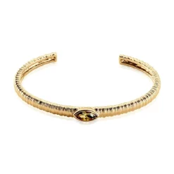 Sale Histoire d'Or Bracelet Jonc Angelica Plaque Or Jaune Oxyde De Zirconium