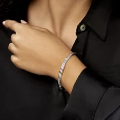 Histoire d'Or Bracelet Jonc Carinne Argent Blanc Oxyde De Zirconium* Bracelets|Bracelets Joncs