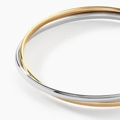 Best Histoire d'Or Bracelet Jonc Catalin 2 Fils Flexibles Or Bicolore