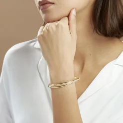 Outlet Histoire d'Or Bracelet Jonc Claudie 3 Fils Entrelaces Or Jaune