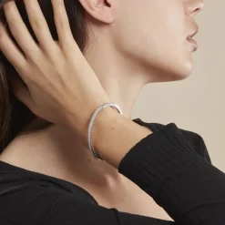 Histoire d'Or Bracelet Jonc Clélya Argent Blanc Oxyde De Zirconium* Bracelets|Bracelets Joncs