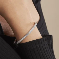 Histoire d'Or Bracelet Jonc Clélya Argent Blanc Oxyde De Zirconium* Bracelets|Bracelets Joncs