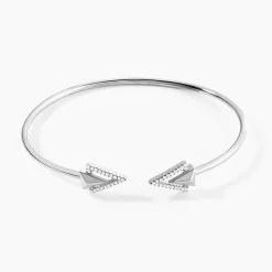 Outlet Histoire d'Or Bracelet Jonc Deva Argent Blanc Oxyde De Zirconium