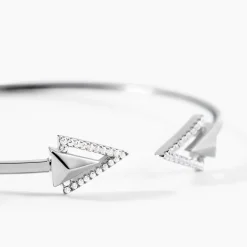 Outlet Histoire d'Or Bracelet Jonc Deva Argent Blanc Oxyde De Zirconium