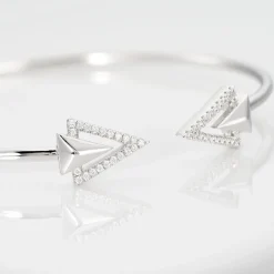 Outlet Histoire d'Or Bracelet Jonc Deva Argent Blanc Oxyde De Zirconium