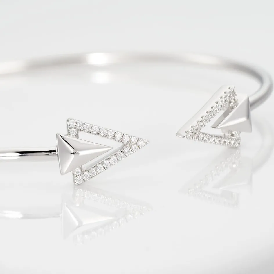 Outlet Histoire d'Or Bracelet Jonc Deva Argent Blanc Oxyde De Zirconium