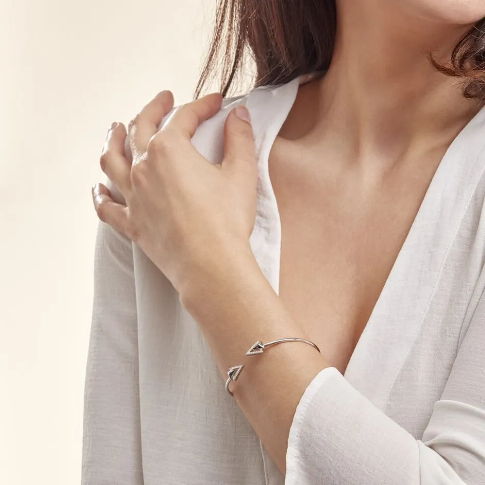 Outlet Histoire d'Or Bracelet Jonc Deva Argent Blanc Oxyde De Zirconium