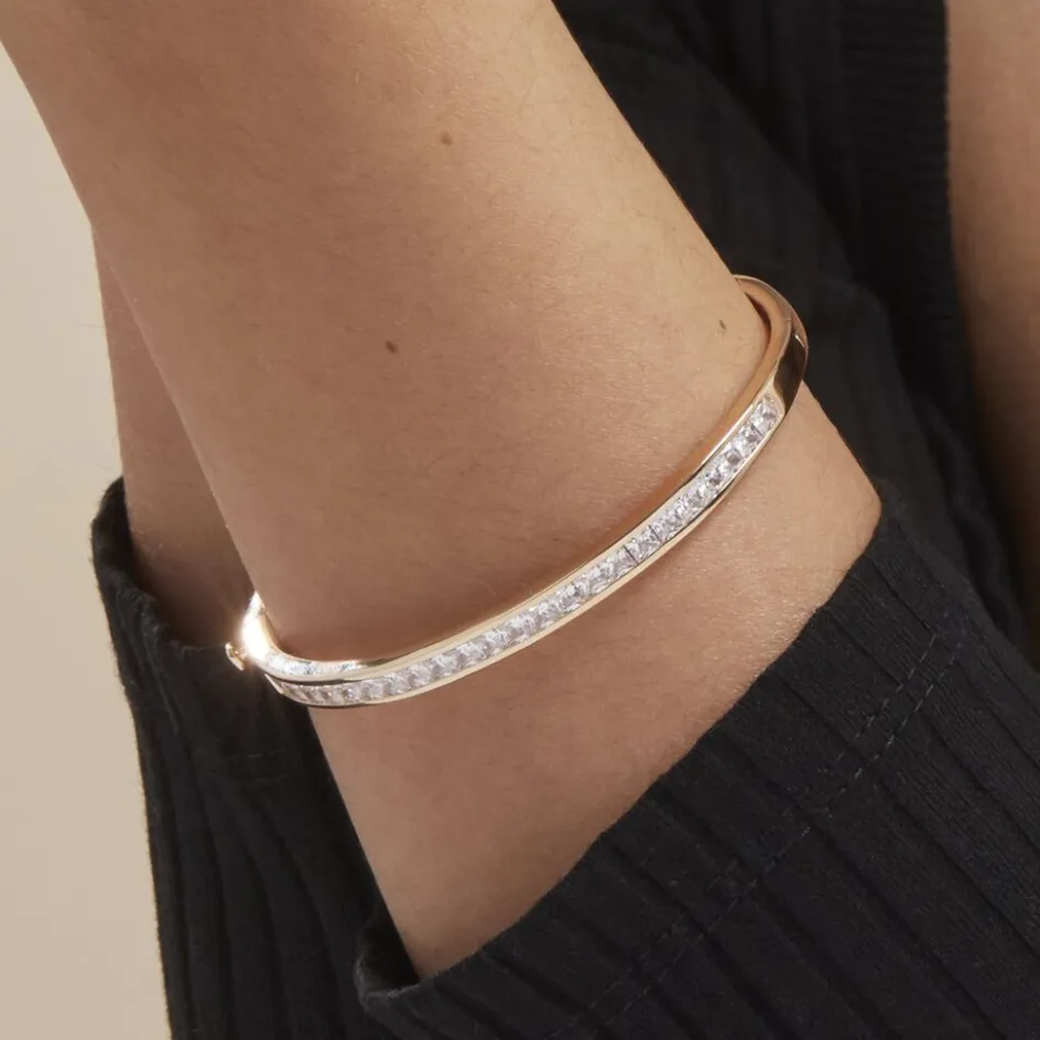 Histoire d'Or Bracelet Jonc Frieda Plaqué Or Jaune Oxyde De Zirconium* Bracelets|Bracelets Joncs