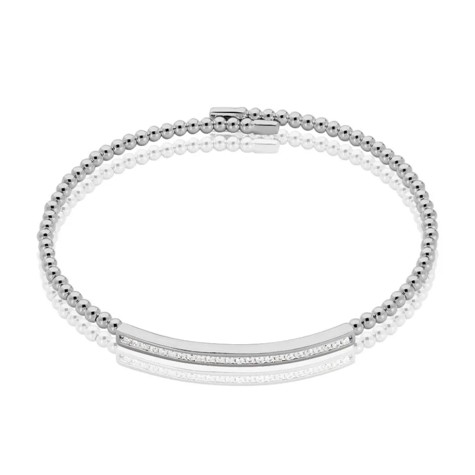 Histoire d'Or Bracelet Jonc Fuerza De Zirconium argent blanc oxyde