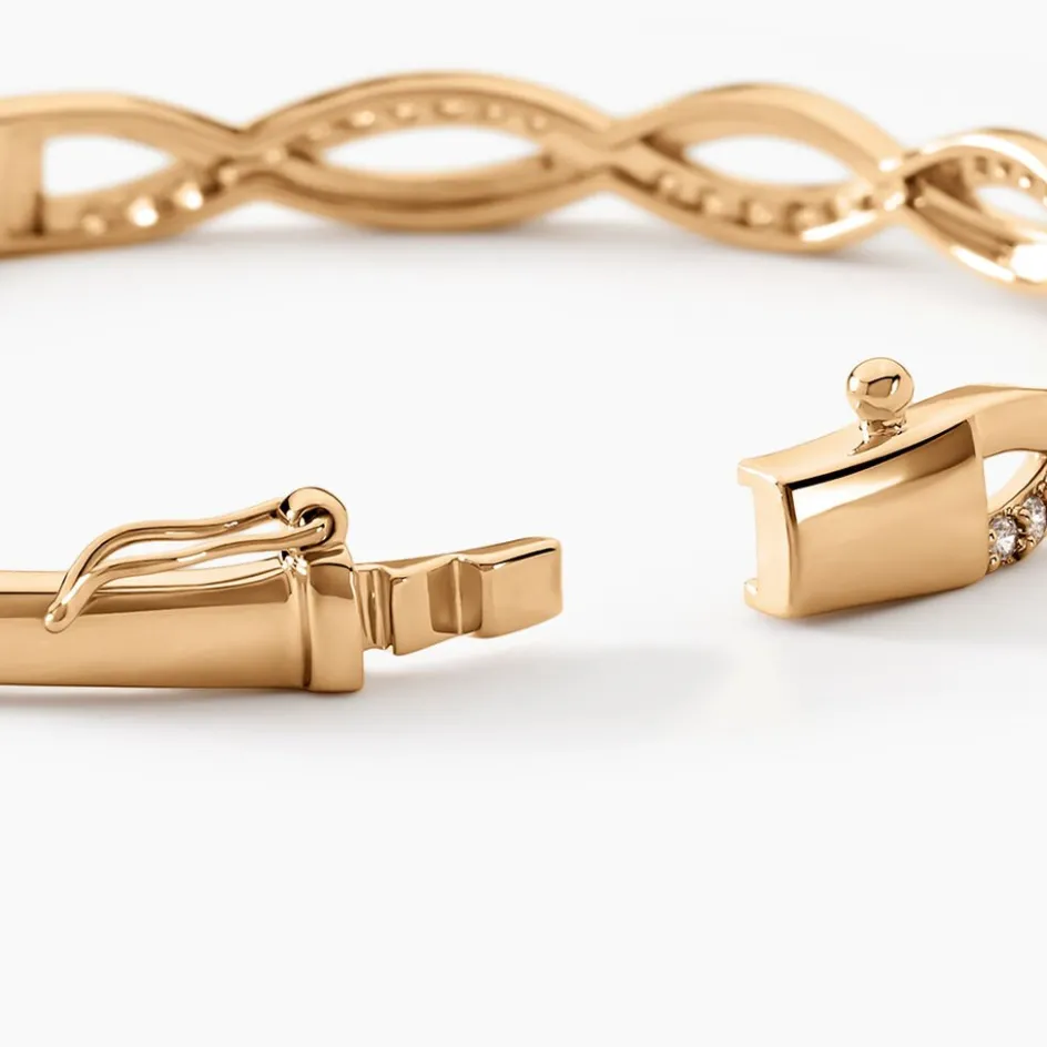 Histoire d'Or Bracelet Jonc Imae Plaqué Or Jaune Oxyde De Zirconium