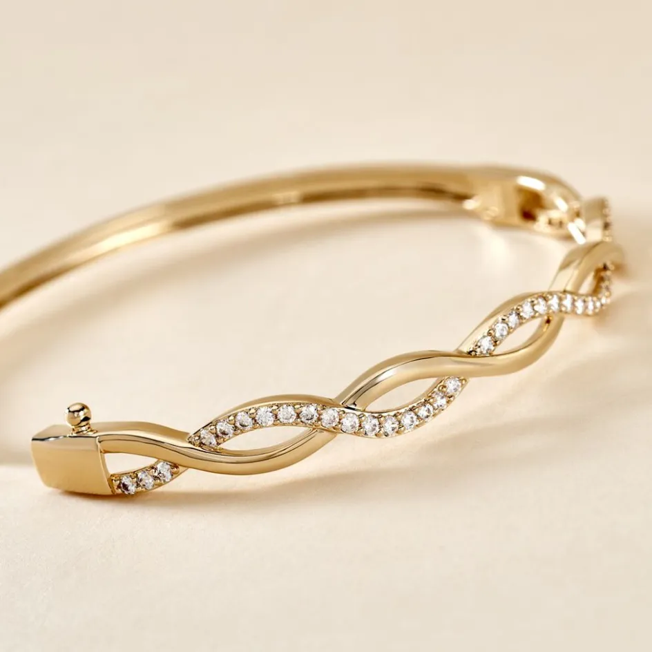 Histoire d'Or Bracelet Jonc Imae Plaqué Or Jaune Oxyde De Zirconium