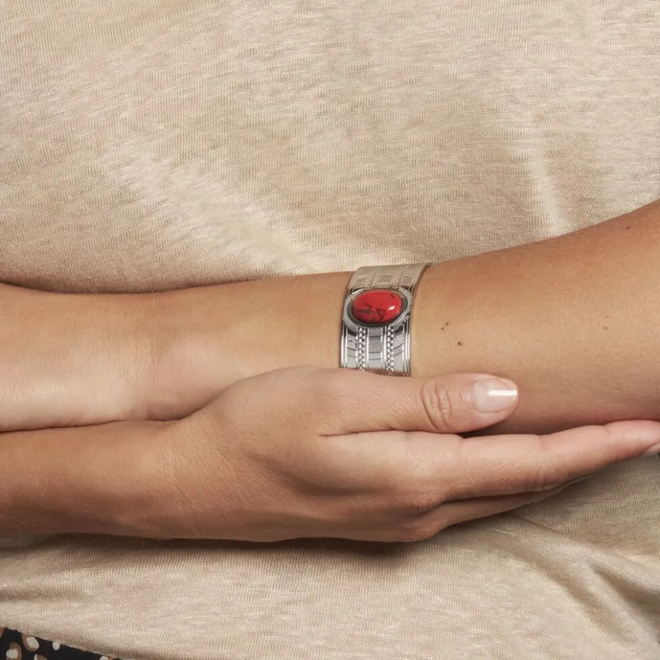 IMAGINE Bracelet Jonc Segolene Acier Blanc Pierre De Synthese* Bracelets|Bracelets Fantaisie