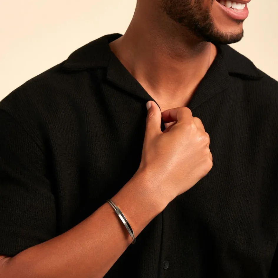 Histoire d'Or Bracelet Jonc Jakob Acier Blanc Sans Pierre* Bracelets|Bracelets Fantaisie