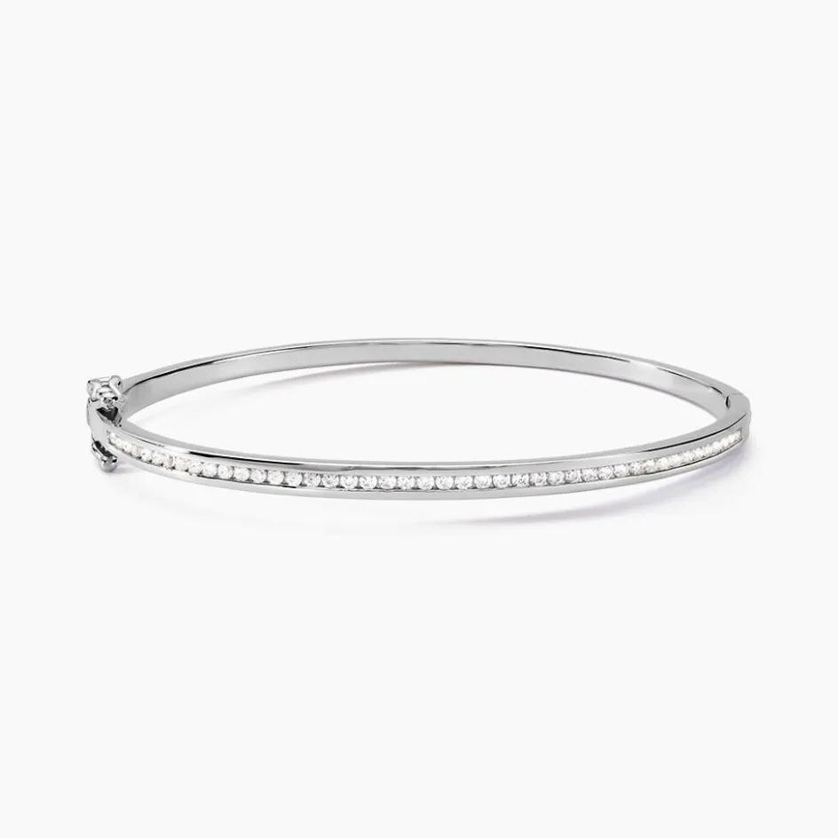 Best Histoire d'Or Bracelet Jonc Laurianne Argent Blanc Oxyde De Zirconium