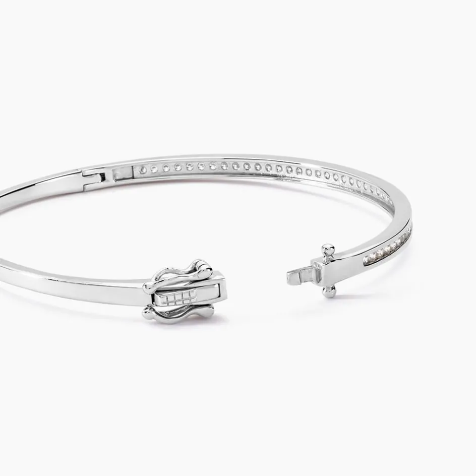 Best Histoire d'Or Bracelet Jonc Laurianne Argent Blanc Oxyde De Zirconium