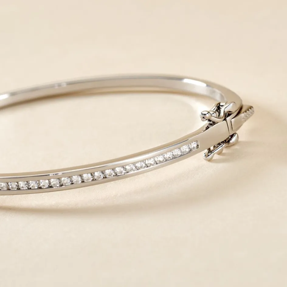 Best Histoire d'Or Bracelet Jonc Laurianne Argent Blanc Oxyde De Zirconium