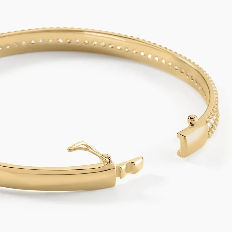 Discount Histoire d'Or Bracelet Jonc Marie-baptistine Plaqué Or Jaune Oxyde De Zirconium