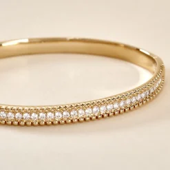 Discount Histoire d'Or Bracelet Jonc Marie-baptistine Plaqué Or Jaune Oxyde De Zirconium