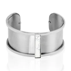 Online IMAGINE Bracelet Jonc Melvyna Acier Blanc Pierre De Synthese