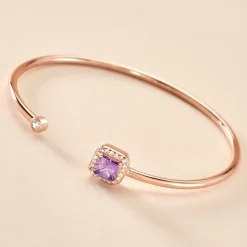 Discount Histoire d'Or Bracelet Jonc Purple Mood Argent Rose Oxyde De Zirconium