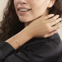 Histoire d'Or Bracelet Jonc Regine Argent Blanc Oxyde De Zirconium* Bracelets|Bracelets Fantaisie