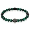 New JOURDAN Bracelet Acier Noir Malachite