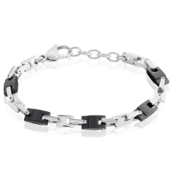 Sale JOURDAN Bracelet Homme Black Beal Acier Argente