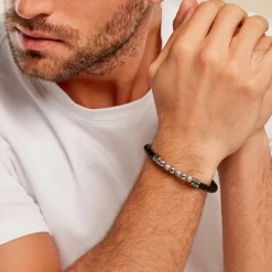 JOURDAN Bracelet Pheonix Cuir Noir* Bracelets