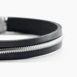 Discount JOURDAN Bracelet Rodney Cuir Noir