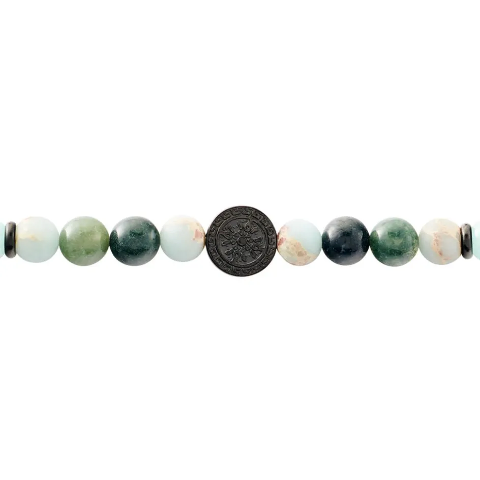 JOURDAN Bracelet Yasur Acier Noir Quartz Amazonite* Bracelets|Bracelets Fantaisie