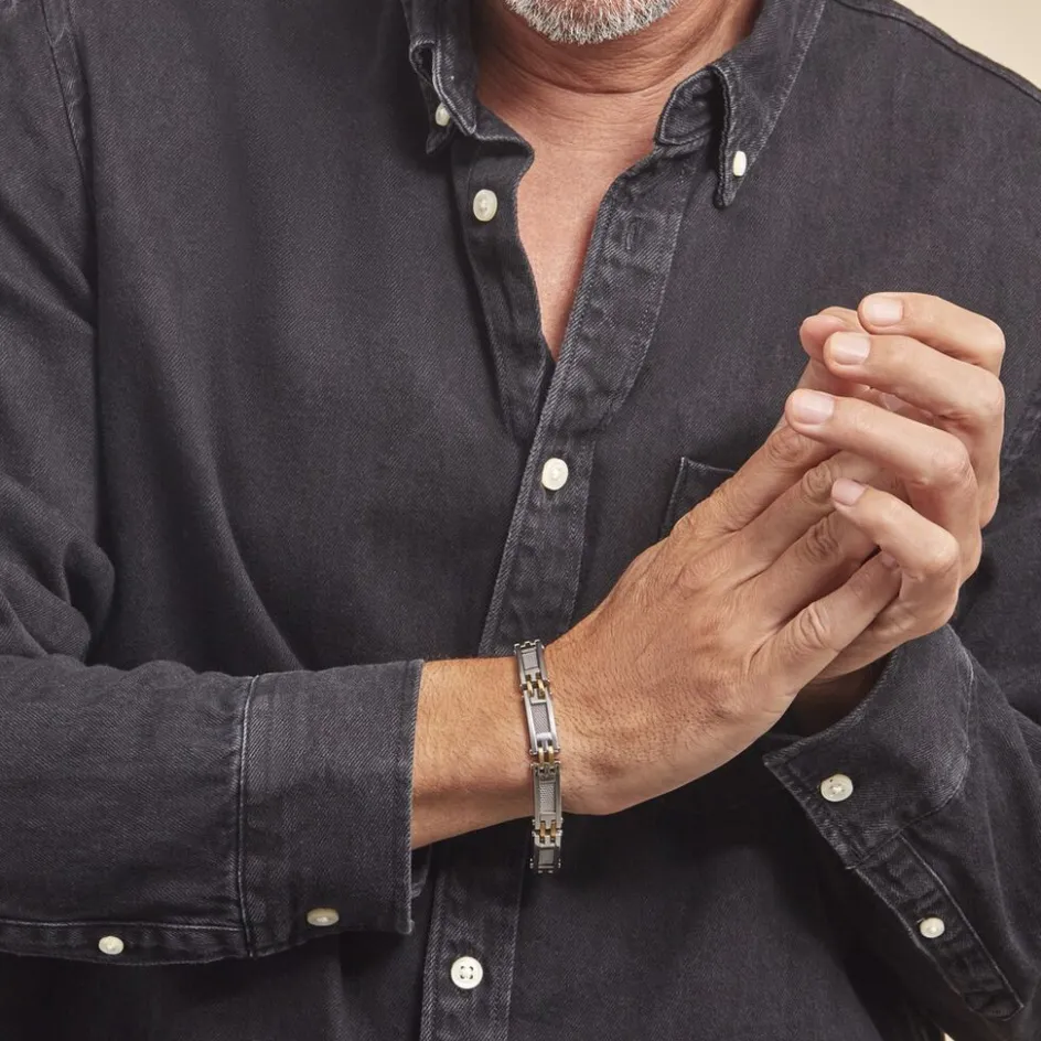 JOURDAN Bracelet Zephir Acier Bicolore Dore / Blanc* Bracelets