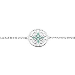 Outlet Histoire d'Or Bracelet Krysia Argent Blanc Email Turquoise