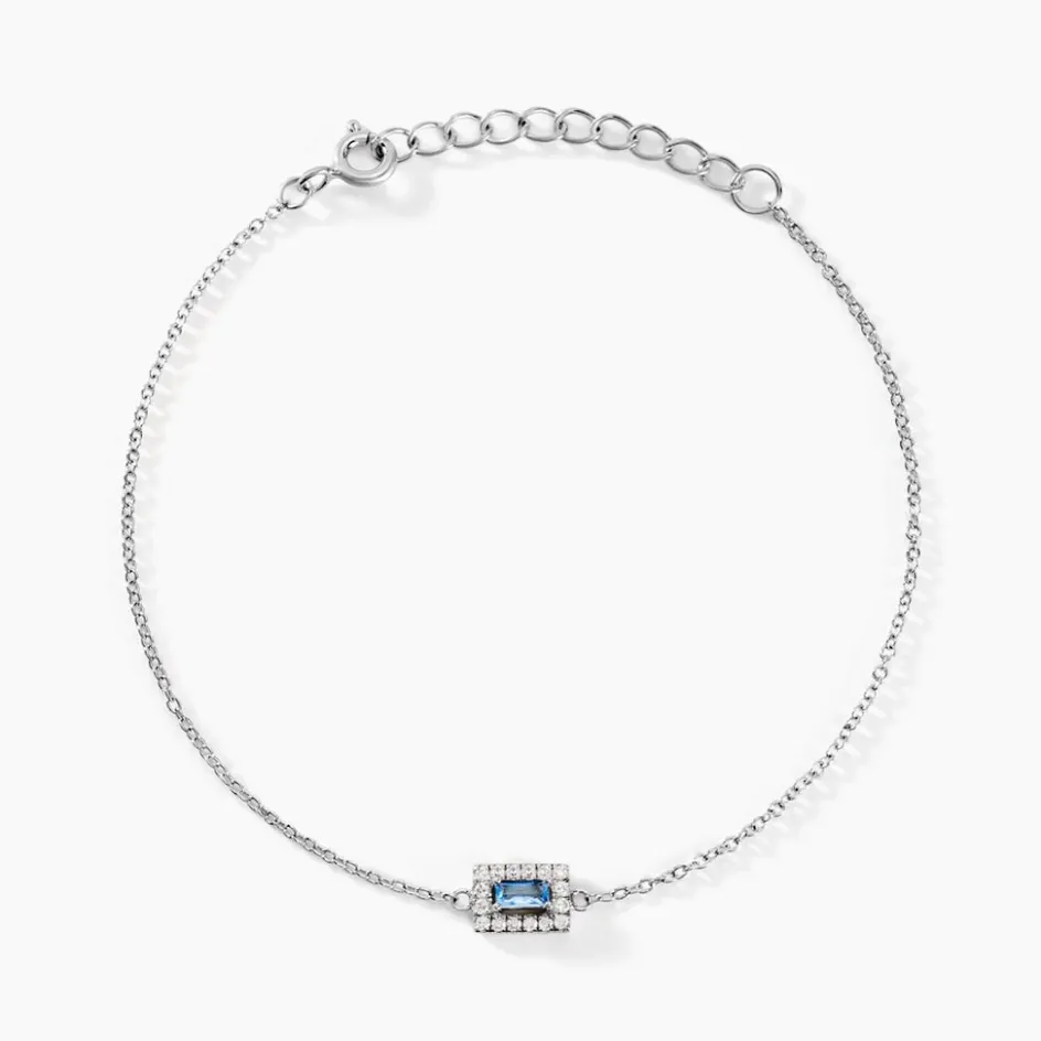 Histoire d'Or Bracelet Laurine Argent Blanc Oxyde De Zirconium argent blanc oxyde bleu sky