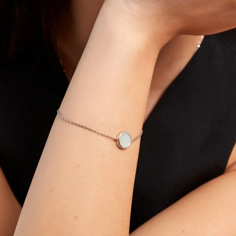 Histoire d'Or Bracelet Lunatique Argent Blanc Lapis Lazuli Nacre* Bracelets|Bracelets Fantaisie