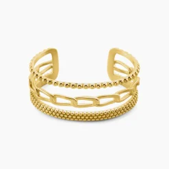 Sale Histoire d'Or Bracelet Manchette Elain Acier Jaune