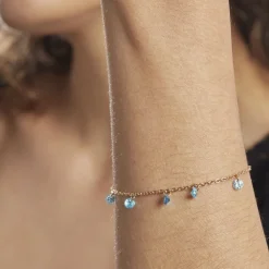 Sale Histoire d'Or Bracelet Myosothis Plaqué Or Pierres plaqué or jaune pierre bleu