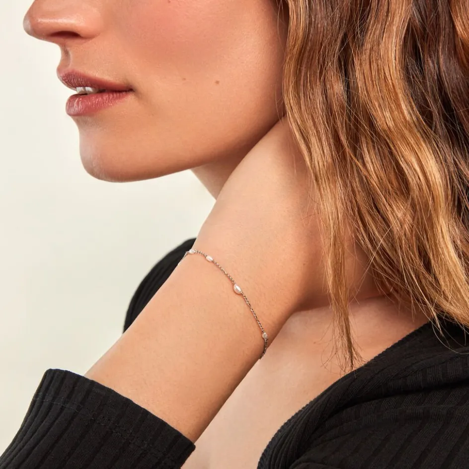 Discount Histoire d'Or Bracelet Onassis Argent Blanc Perle De Culture