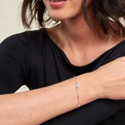 Clearance Histoire d'Or Bracelet Onelia Argent Blanc Cristal