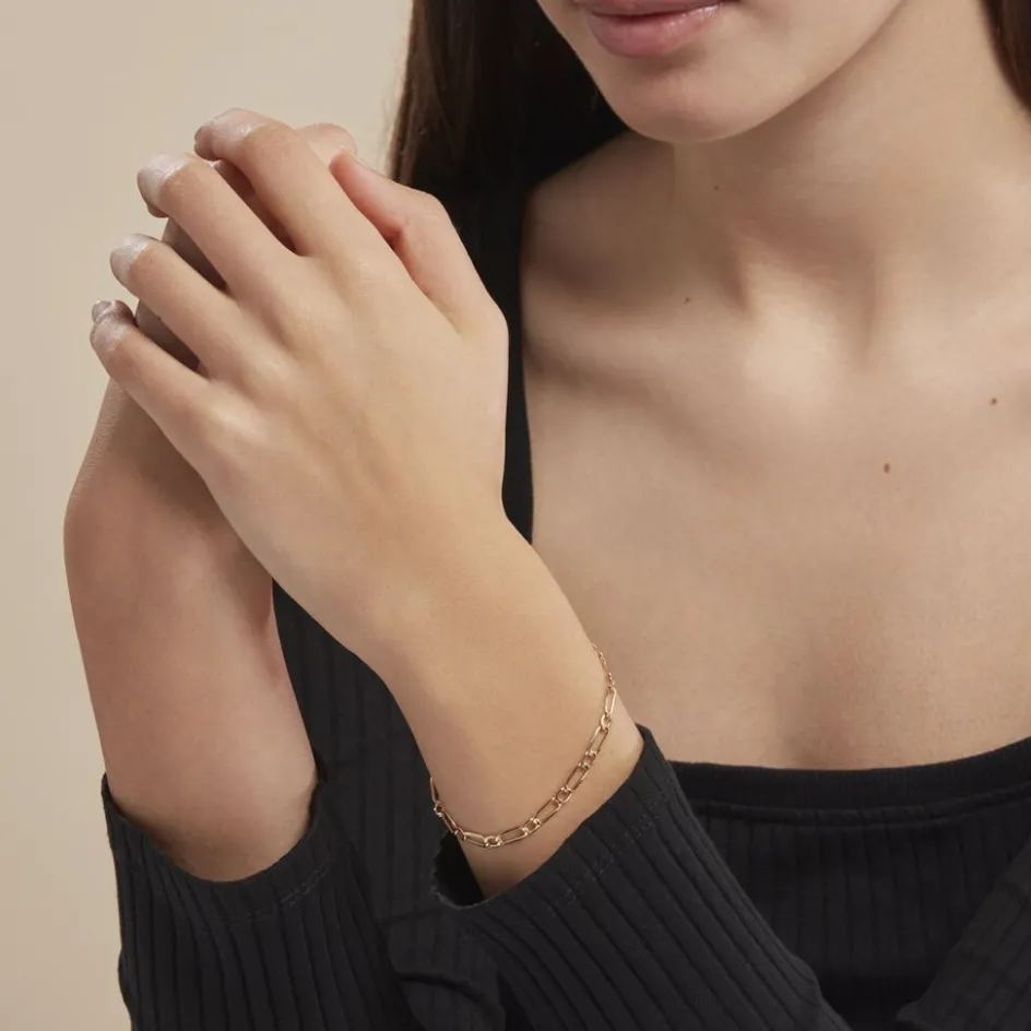 Outlet Histoire d'Or Bracelet Ophelio Maille Alternee 1/1 Or Jaune