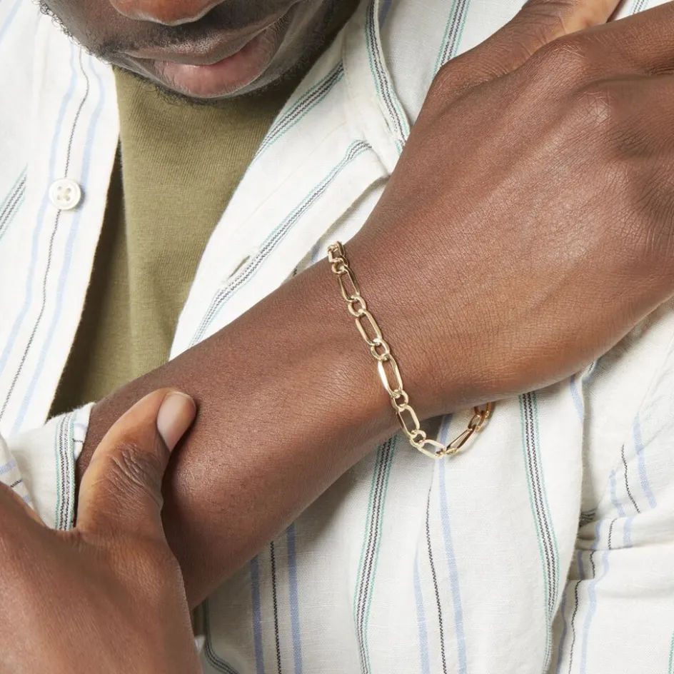 Discount Histoire d'Or Bracelet Ophelio Maille Alternee 1/1 Or Jaune